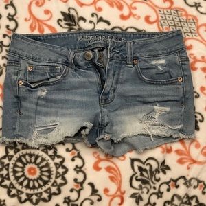 American eagle light wash shortie shorts